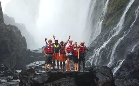 Swimming under the Victoria Falls Zambia Bundu Adventures 